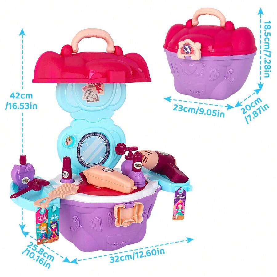 Kids Beauty & Glamour Play Set | Pretend Makeup, Hair Tools, Jewellery & Vanity Case