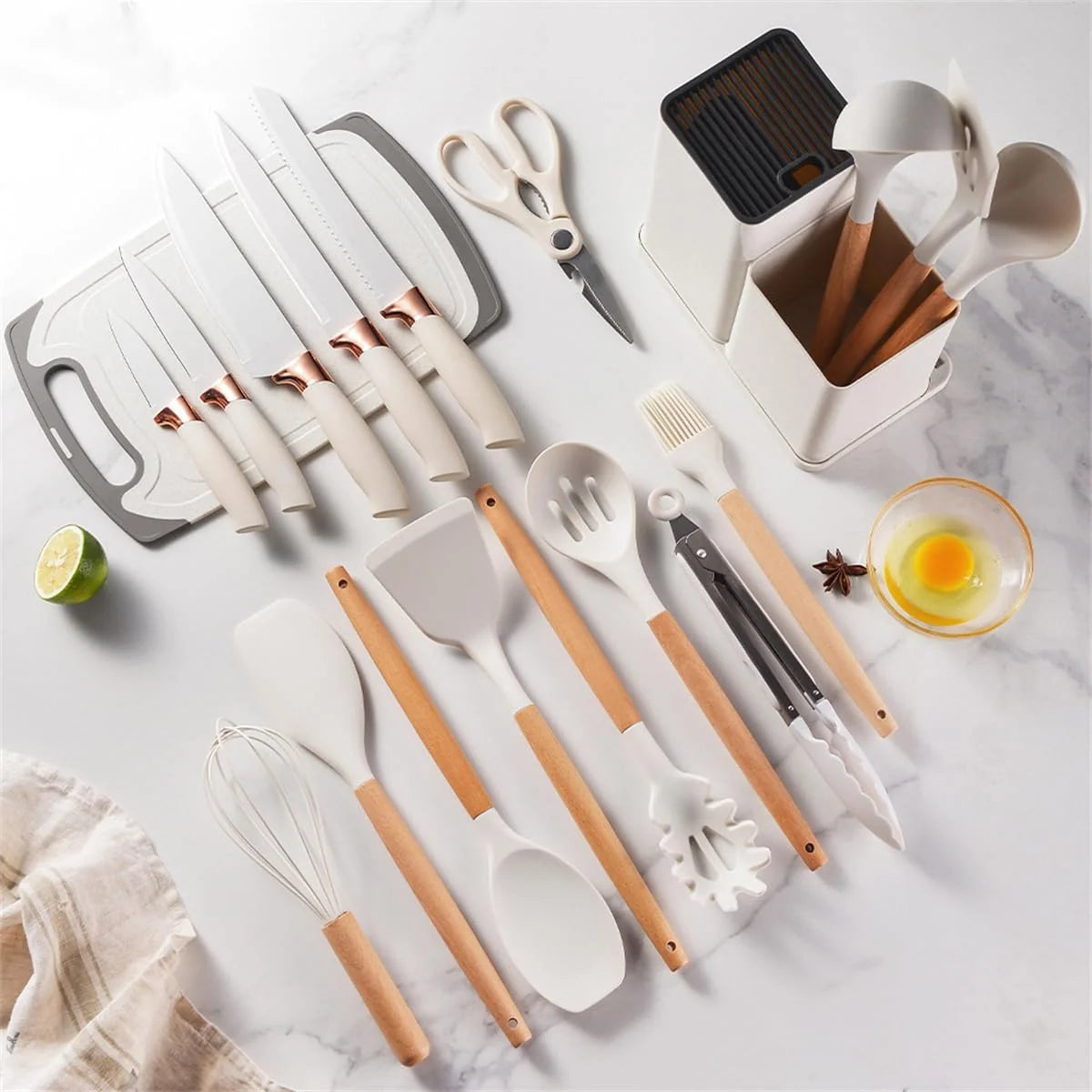 19PCS Kitchen Utensil & Knife Set