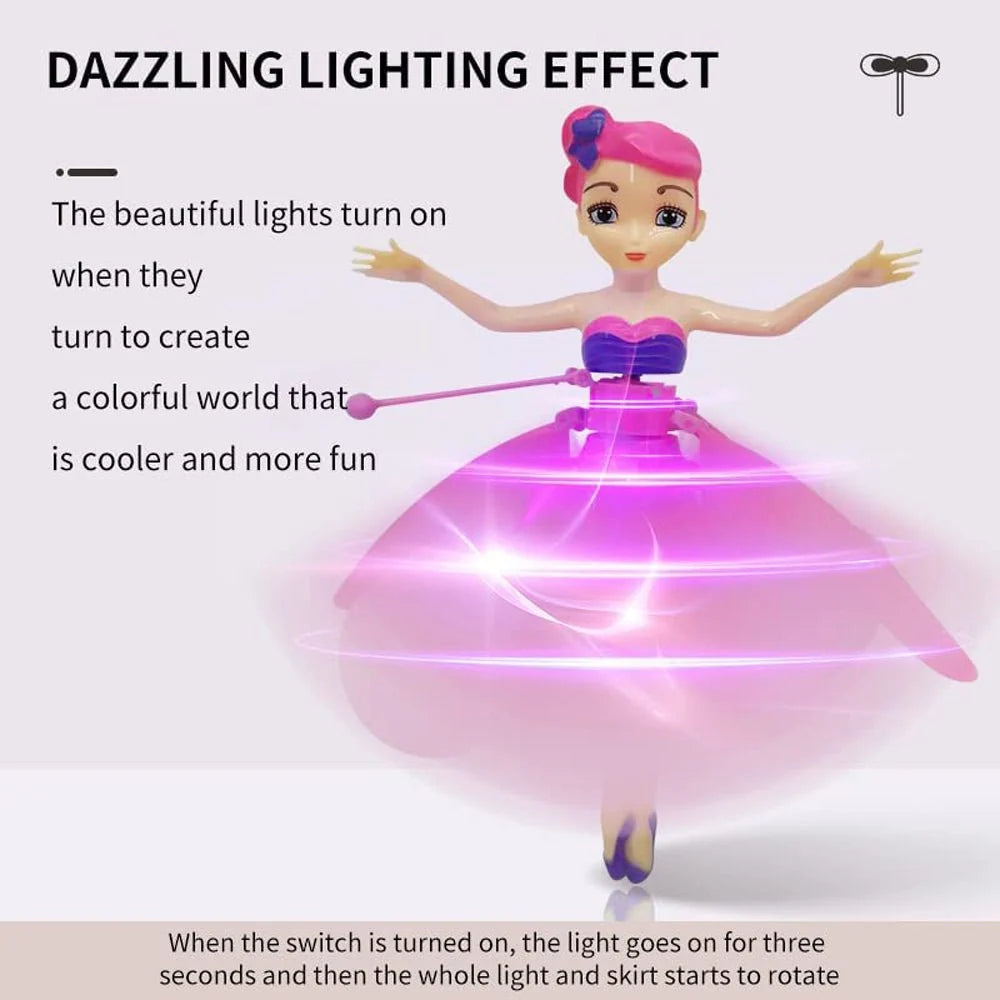 Magic Flying Fairy Princess Doll | Hand-Sensor RC Flying Toy with Fluttering Wings & USB Charging