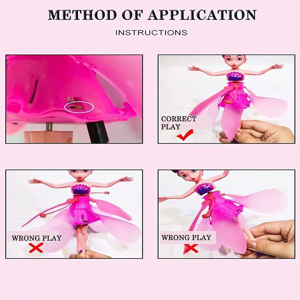Magic Flying Fairy Princess Doll | Hand-Sensor RC Flying Toy with Fluttering Wings & USB Charging