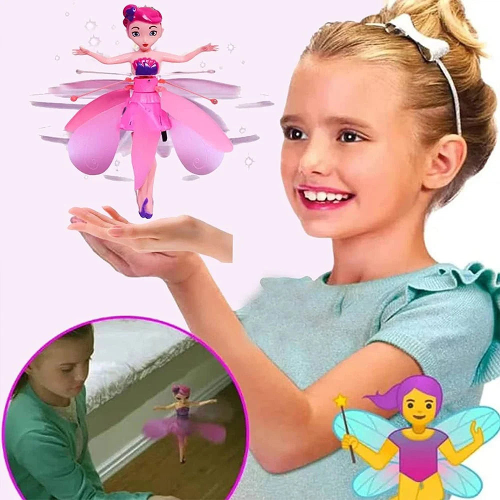 Magic Flying Fairy Princess Doll | Hand-Sensor RC Flying Toy with Fluttering Wings & USB Charging