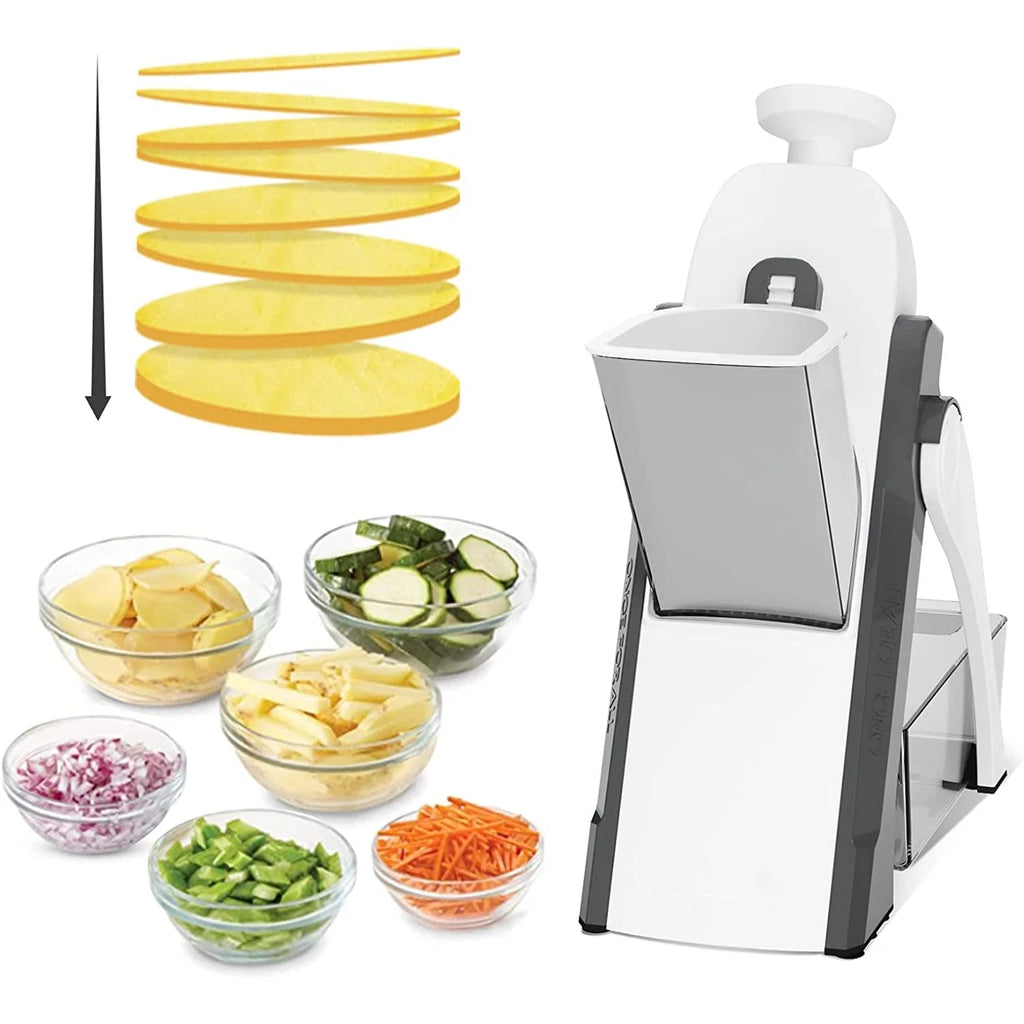 Manual Vegetable Cutter & Mandoline Slicer | 4-in-1 Adjustable Thickness