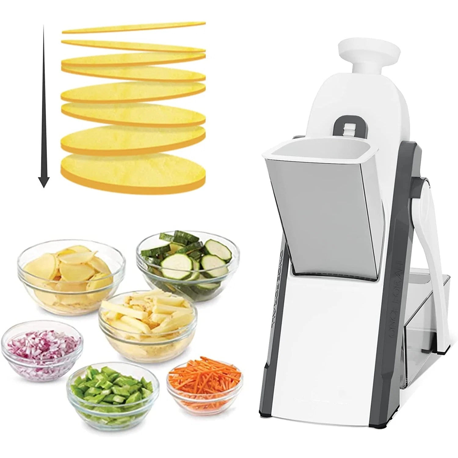 Manual Vegetable Cutter & Mandoline Slicer | 4-in-1 Adjustable Thickness
