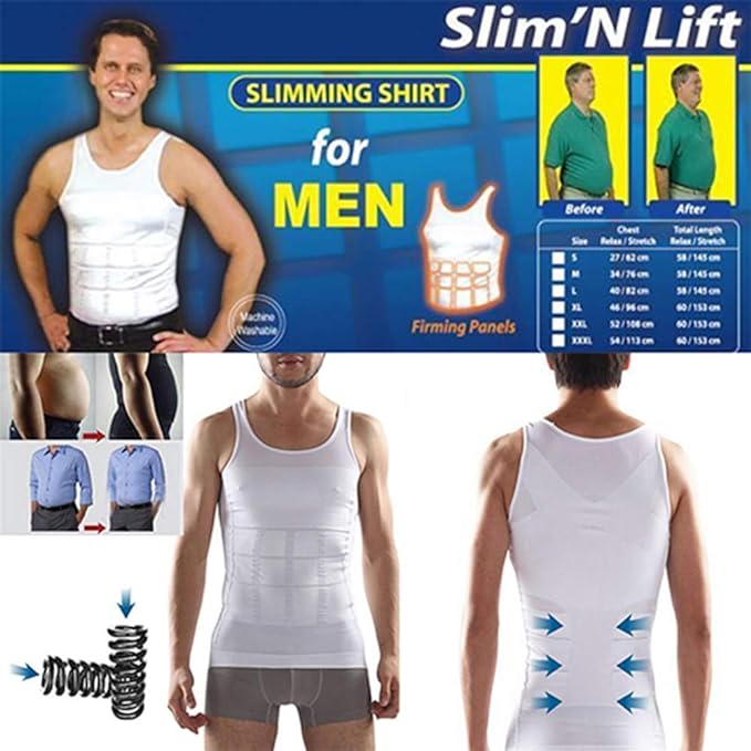 Men's Slimming Body Shapewear Vest | Compression Tummy Control Undershirt for a Leaner Look
