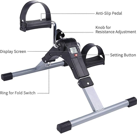Mini Portable Pedal Exercise Bike | Adjustable Resistance, LCD Monitor & Anti-Slip Pedals