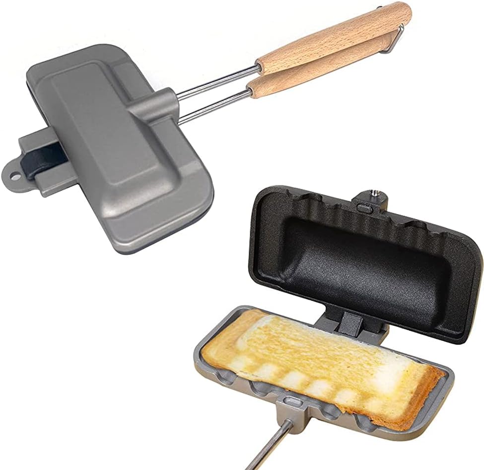 Non-Stick Sandwich Frying Pan | Multipurpose Grilled Sandwich Maker with Wooden Handle