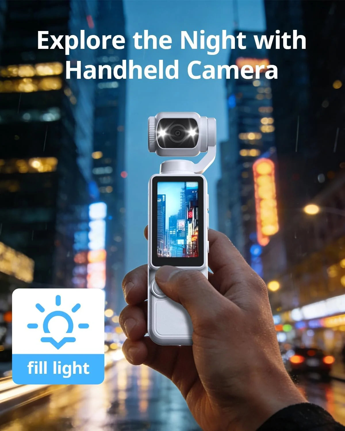 OZOT Q8 4K Handheld Gimbal Camera | Built-In Stabilizer, 2" IPS Screen & Auto-Focus
