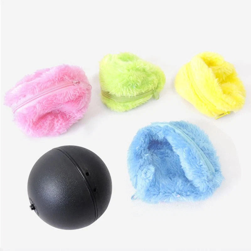 Electric Automatic Plush Pet Ball | Self-Rolling Interactive Toy for Cats & Dogs