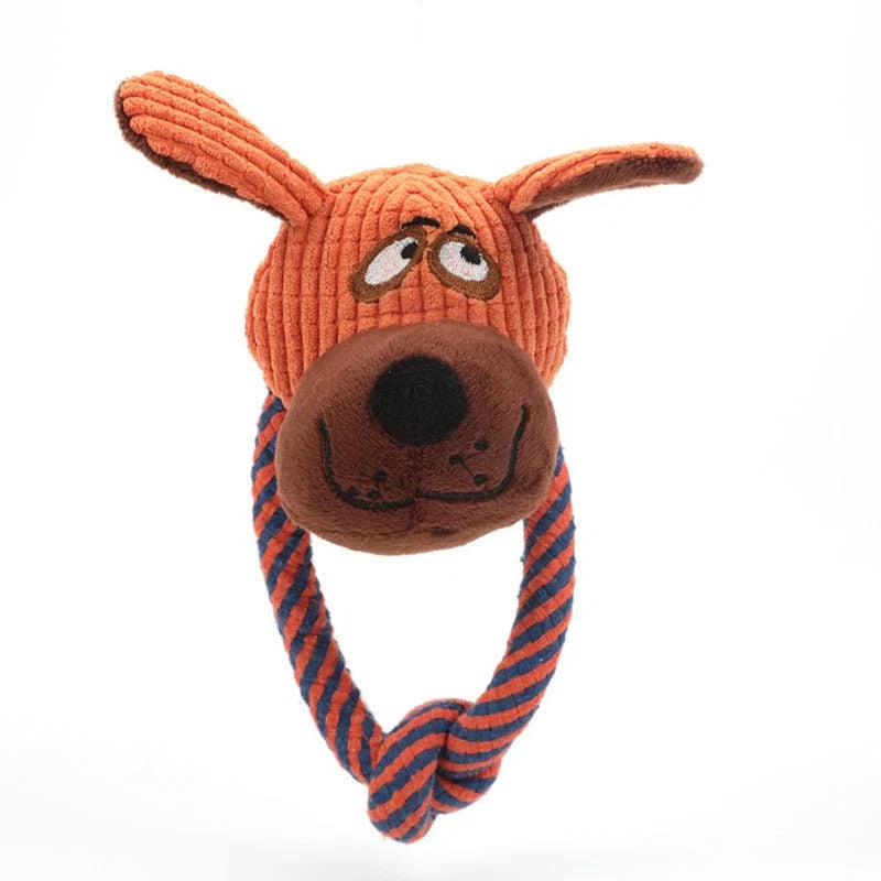 Dog Cotton Rope Chew & Teeth Cleaning Toy | Squeaky Plush Design for Dogs