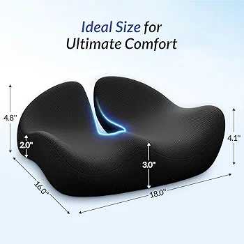 Ergonomic Memory Foam Seat Cushion | Posture & Pain Relief Support