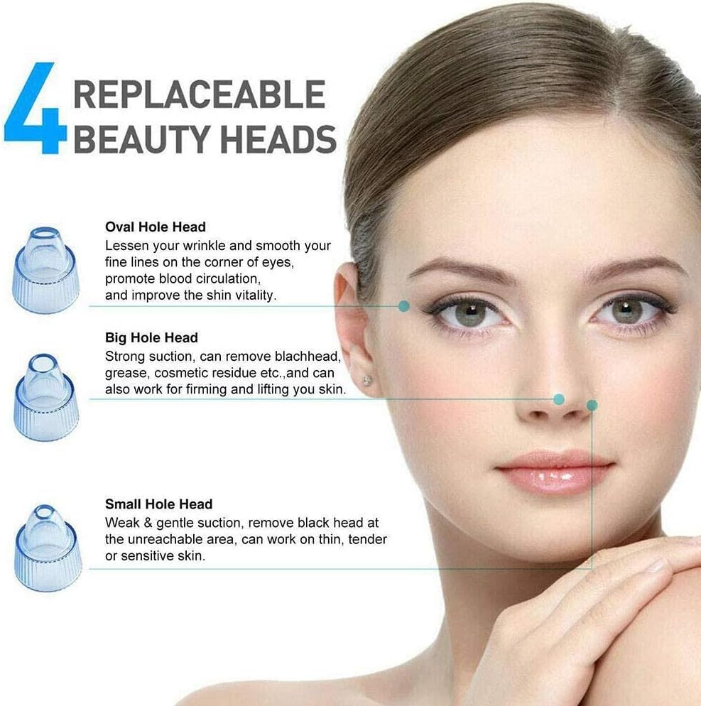 Pore Vacuum Blackhead Remover | 5-Level Suction with 4 Probes for All Skin Types