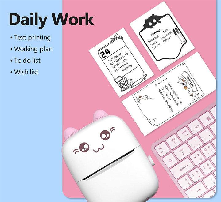 Portable Mini Pocket Thermal Printer | Wireless BT 4.0, Ink-Free, 200 DPI & 1000mAh Battery