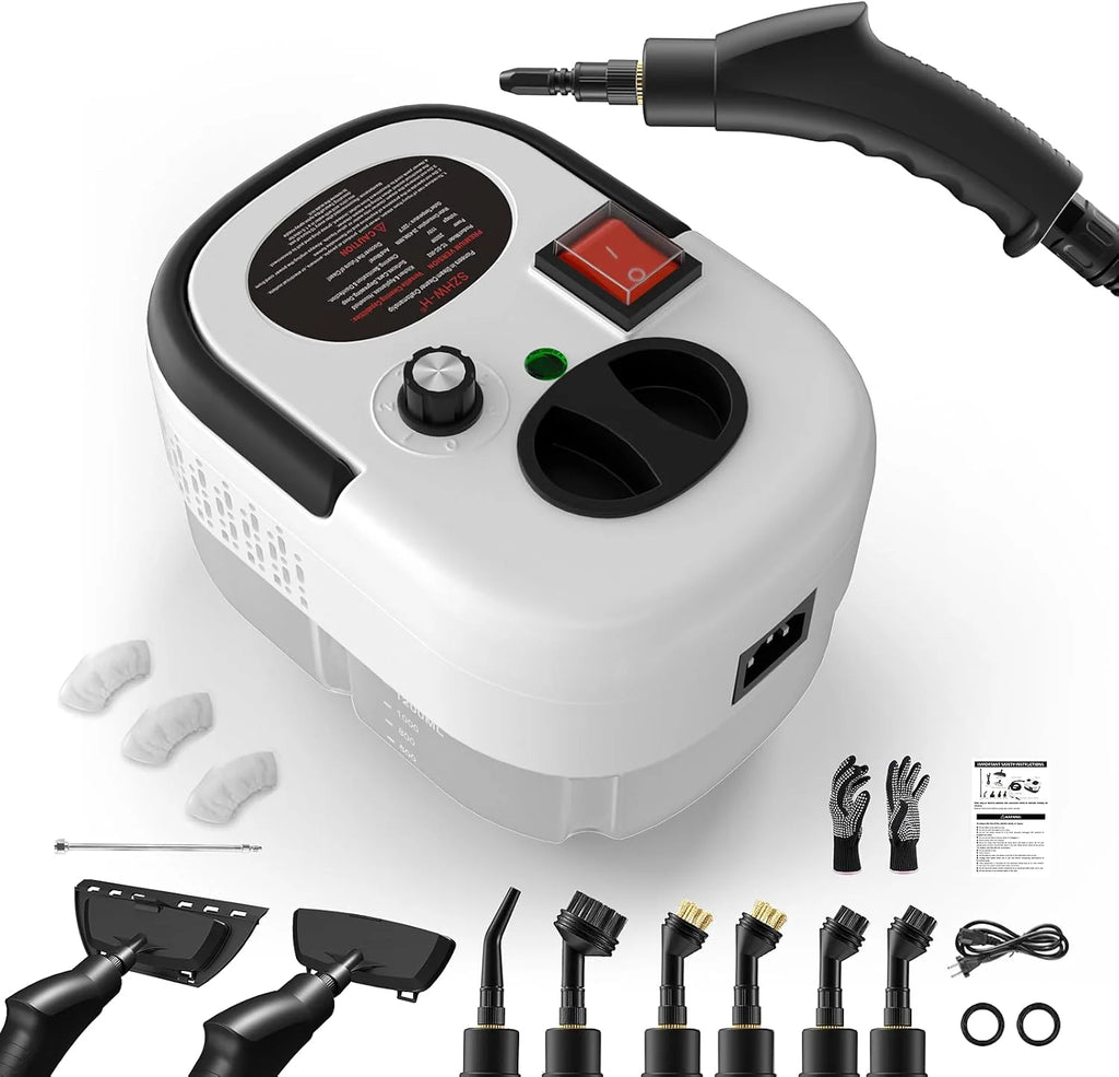 Portable Steam Cleaner | 6-Level Steam, 1200ml Tank & Full Accessory Kit