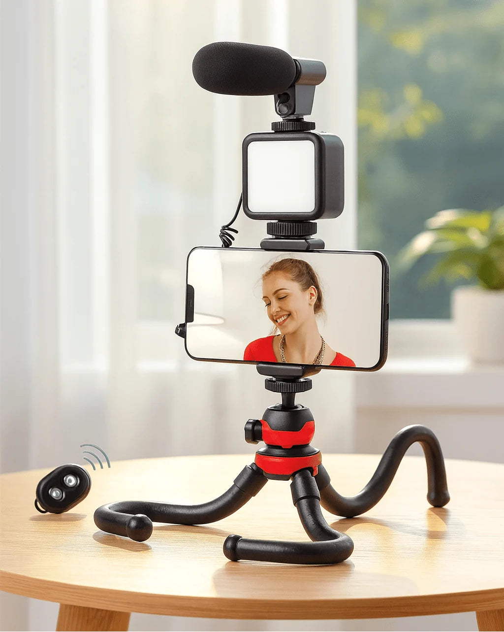 Professional Video-Making Kit | LED Ring Light, Microphone & Flexible Tripod