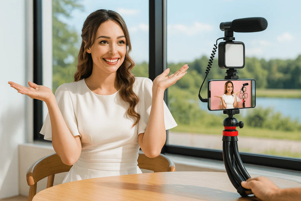 Professional Video-Making Kit | LED Ring Light, Microphone & Flexible Tripod
