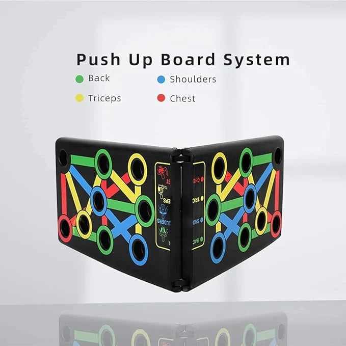 Colour-Coded Push-Up Board | Non-Slip Foldable Fitness System with Ergonomic Grips