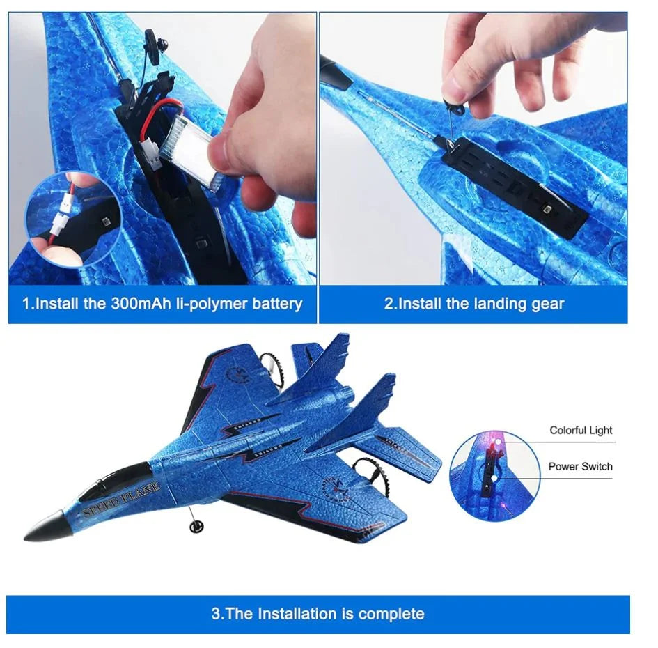 Remote Control Airplane | EPP Foam RC Plane with Gyroscope Stabiliser, 15-Min Flight & 2.4GHz Control
