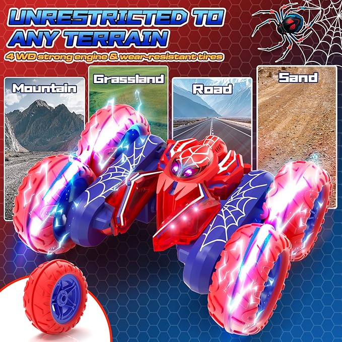 Remote Control Spider Stunt Car | Double-Sided, 360° Rotation & Flip-Proof RC Toy for Kids 8+
