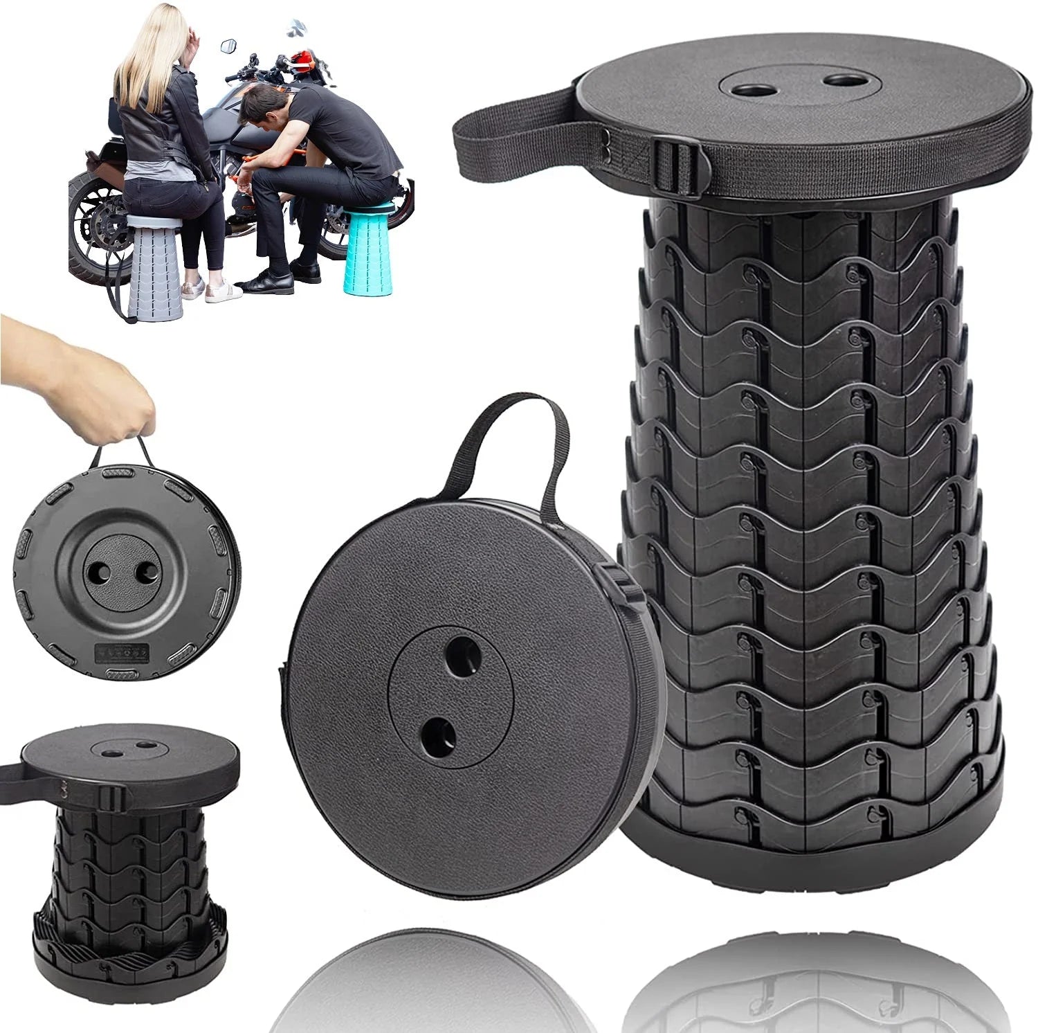 Retractable Folding Stool | Compact Foldable Step Stool for Home & Travel