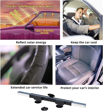 Retractable Car Windshield Sun Shade | 99% UV Block, Reflective Aluminum, 160x70cm