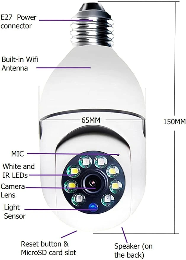 1080P WiFi Security Camera with LED Lights | Two-Way Audio, Remote Access & Cloud Storage