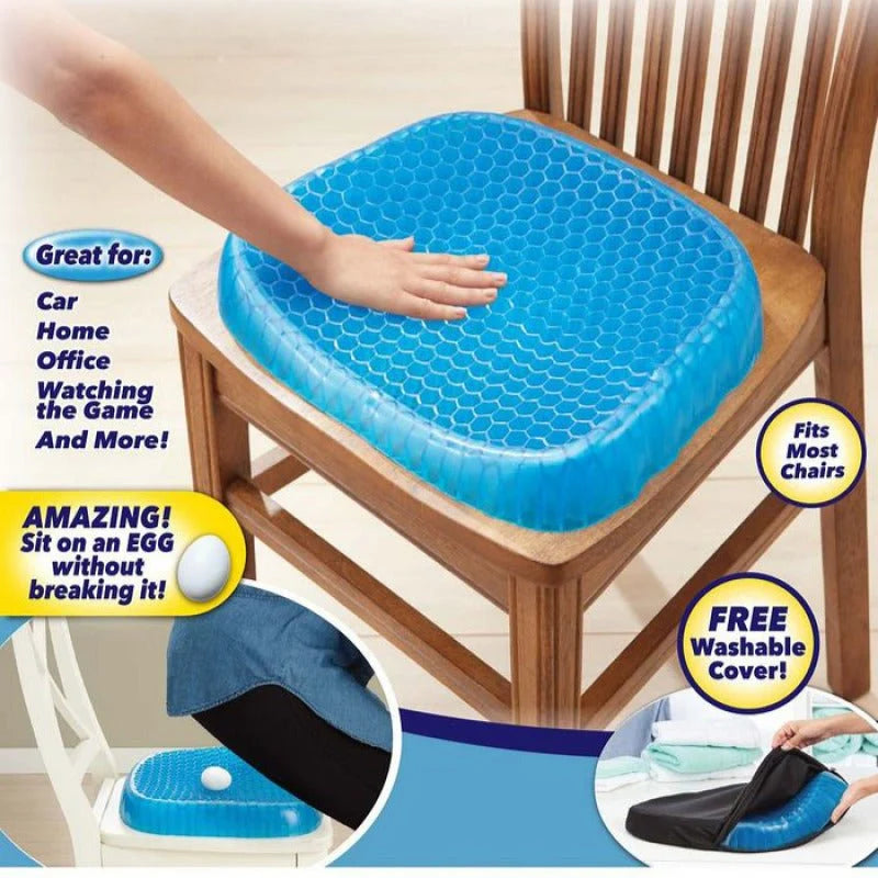 3D Honeycomb Cooling Gel Seat Cushion | Breathable Car & Office Seat Pad
