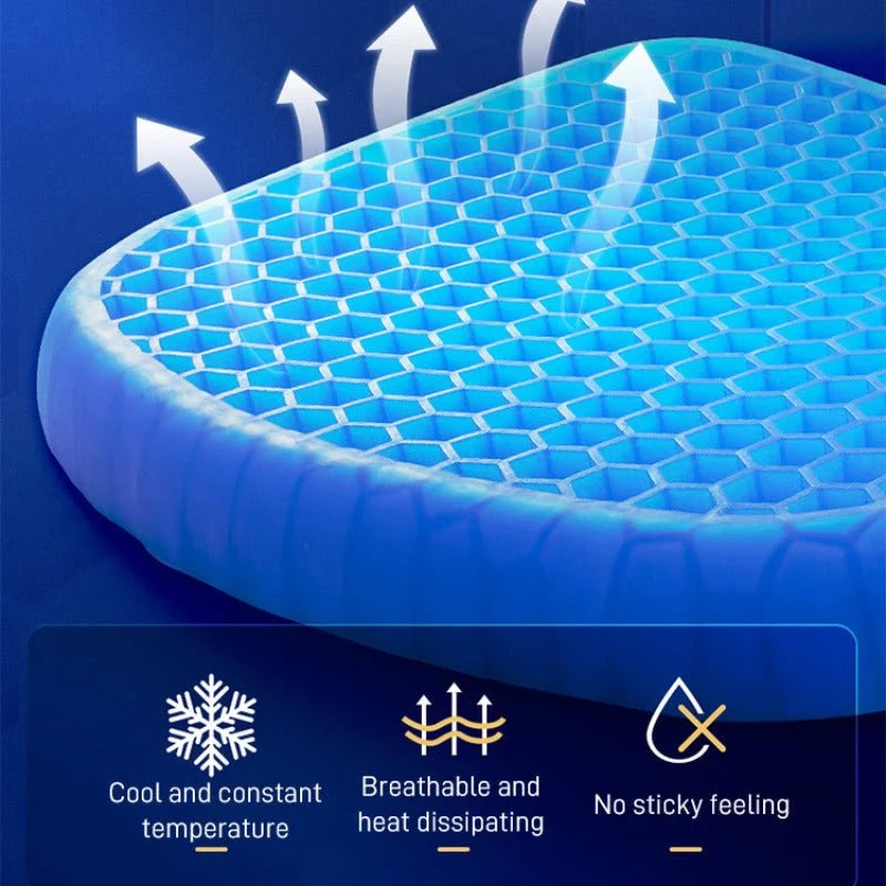 3D Honeycomb Cooling Gel Seat Cushion | Breathable Car & Office Seat Pad