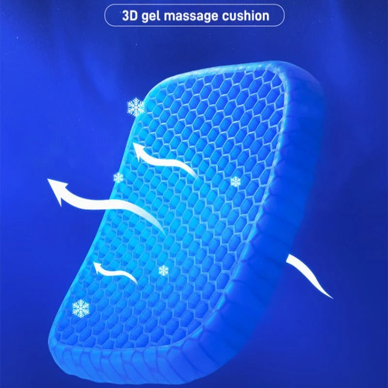 3D Honeycomb Cooling Gel Seat Cushion | Breathable Car & Office Seat Pad