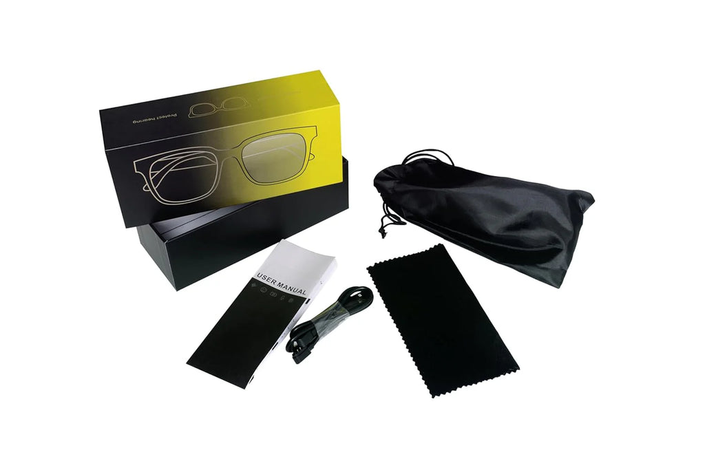 Smart Bluetooth Glasses | UV400 Protection Full-Rim Unisex Sunglasses with Case