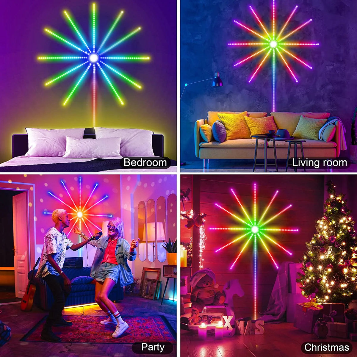 Smart Firework LED Lights | 16 Million Colours, 213 Modes, Music Sync & App Control