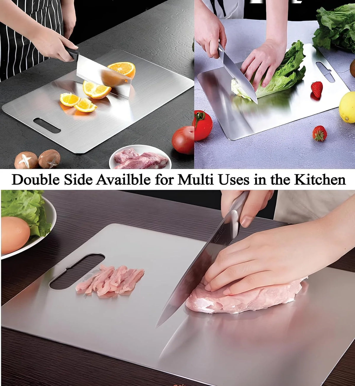 Titanium Alloy Chopping Board with Handle Cutout