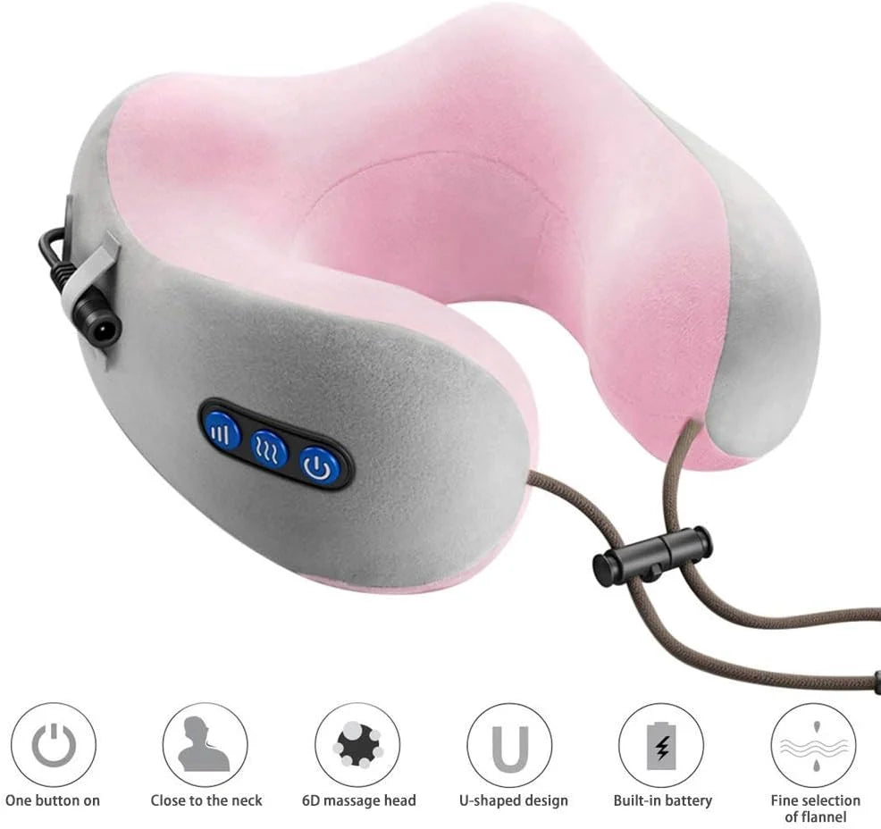U-Shaped Neck Massage Pillow | 3 Modes, Heating & 270° C-Shape for Home, Office & Travel
