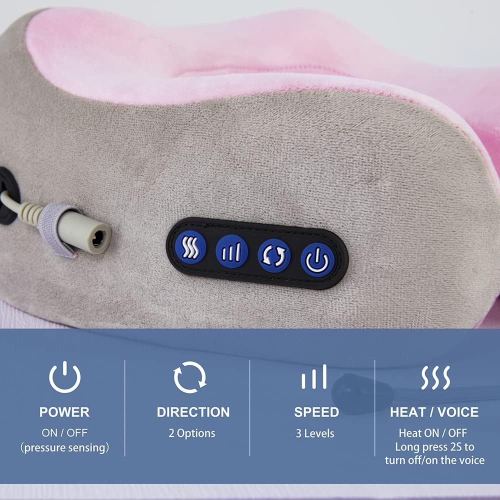 U-Shaped Neck Massage Pillow | 3 Modes, Heating & 270° C-Shape for Home, Office & Travel
