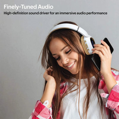 QYS Wireless Headphones with LED Speedometer Display | Over-Ear, Built-In Mic & Foldable Design